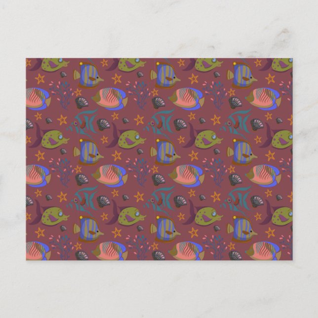 Cartão Postal Padrão de animais aquáticos | vida submarina do oc (Frente)