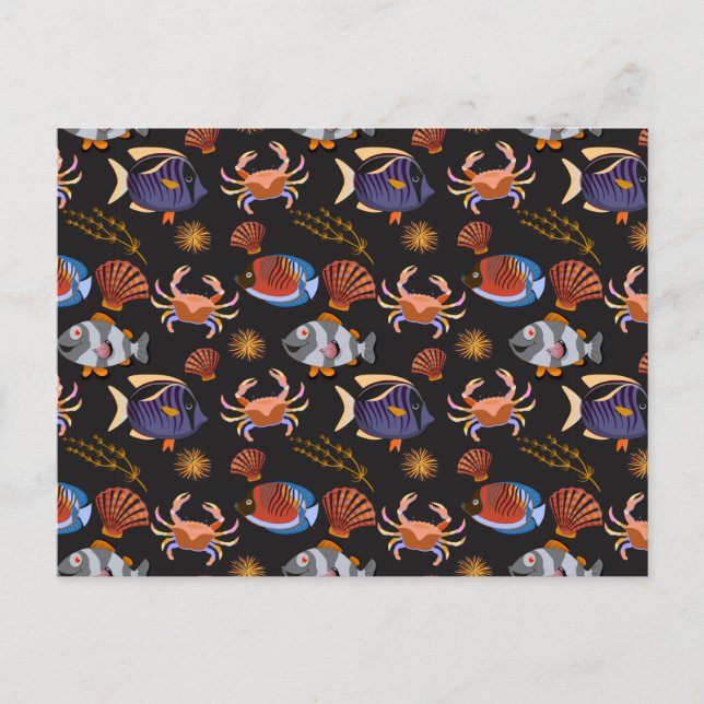 Cartão Postal Padrão de animais aquáticos | vida submarina do oc (Frente)