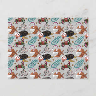 Cartão Postal Padrão de animais aquáticos vida submarina do oc