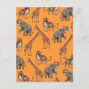 Cartão Postal Padrão de Animal Africano