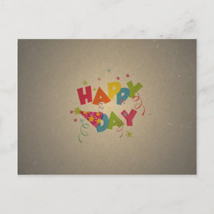 Cartão Postal Padrão de Aniversário Feliz da Vintage