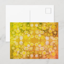Cartão Postal Padrão de Aquarela de Abstrato Floral Retroativa S