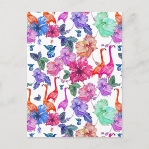Cartão Postal Padrão de Aquarela Tropical