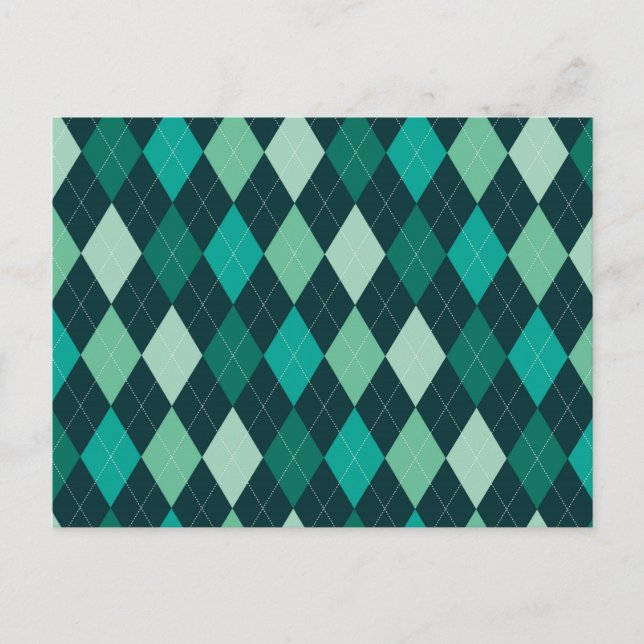 Cartão Postal Padrão de argila teal (Frente)