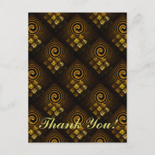 Cartão Postal Padrão de Arte Abstrata Boho Elegante Moderno Dour