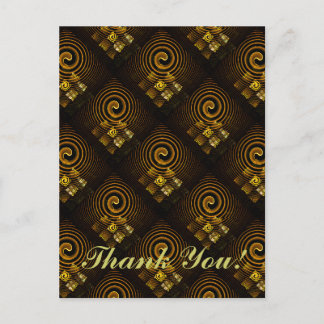 Cartão Postal Padrão de Arte Abstrata Boho Elegante Moderno Dour