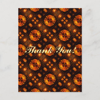 Cartão Postal Padrão de Arte Abstrata Boho Moderna Elegante Dour