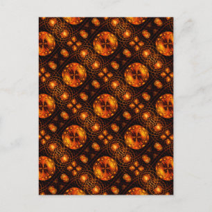 Cartão Postal Padrão de Arte Abstrata Boho Moderno Elegante Dour
