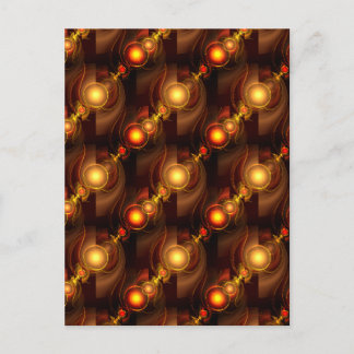 Cartão Postal Padrão de Arte Abstrata Boho Moderno Elegante Dour