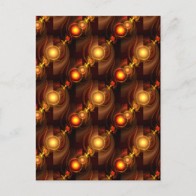 Cartão Postal Padrão de Arte Abstrata Boho Moderno Elegante Dour (Frente)