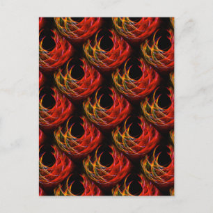 Cartão Postal Padrão de Arte Abstrata Elegante Boho Moderno Fofo