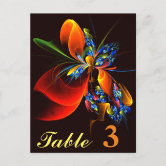 Cartão Postal Padrão de Arte Abstrata Moderna Floral Laranja Azu