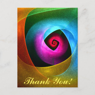 Cartão Postal Padrão de Arte Abstrata Moderna Laranja Azul Rosa