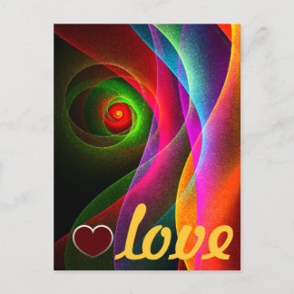 Cartão Postal Padrão de Arte Abstrata Moderna Vermelho Verde Lar