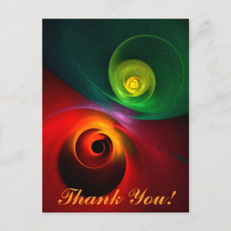 Cartão Postal Padrão de Arte Abstrata Moderna Yin Yang Verde Ver