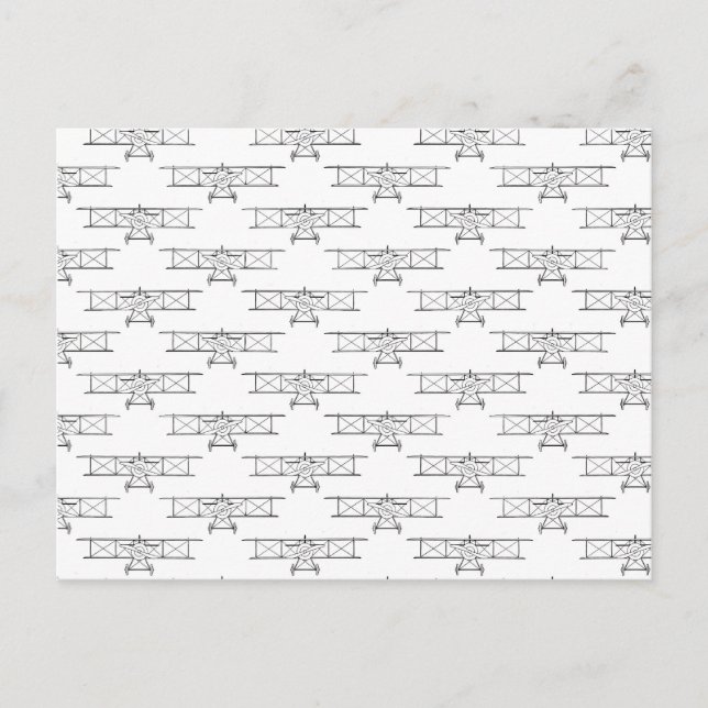 Cartão Postal Padrão de aviões Vintage (Frente)