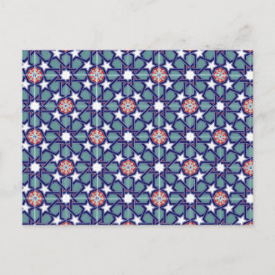 Cartão Postal Padrão de Azulejo do Império Seljuk