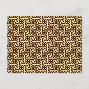 Cartão Postal Padrão de azulejo egípcio, chocolate marrom e br