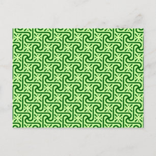 Cartão Postal padrão de azulejo egípcio, esmeralda e verde lima