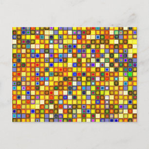 Cartão Postal Padrão De Azulejos Amarelo E Azul Legal