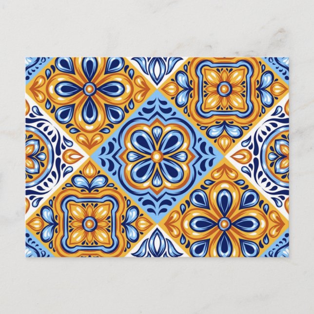 Cartão Postal Padrão de azulejos cerâmicos (Frente)