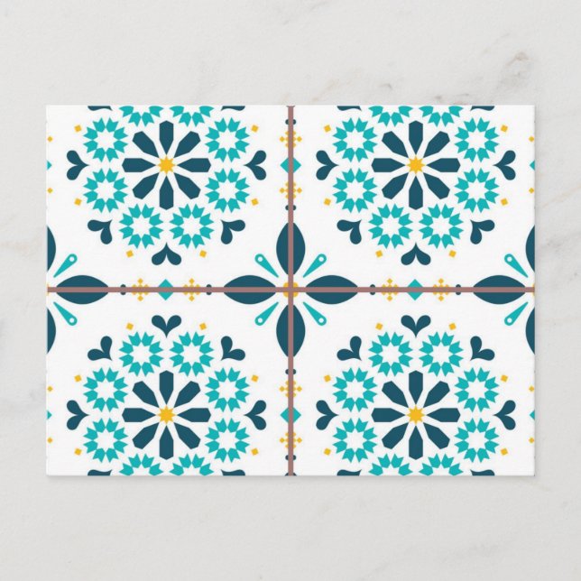 Cartão Postal Padrão de azulejos cerâmicos (Frente)