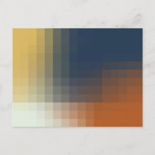 Cartão Postal Padrão de bege Amarelo Azul Laranja Moderno Trendy