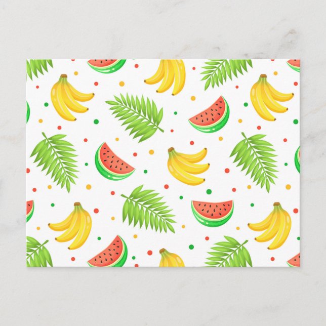 Cartão Postal Padrão de Bolinhas de Fruta tropical (Frente)