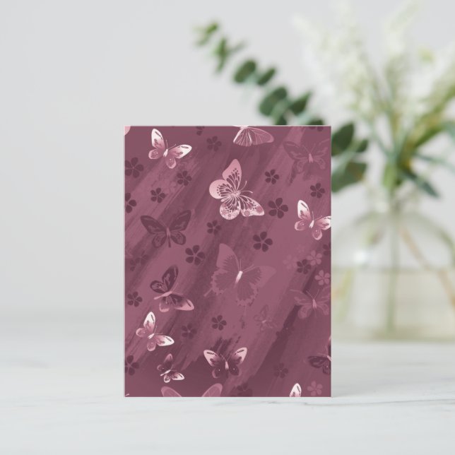 Cartão Postal Padrão de borboleta 16 (Em pé/Frente)