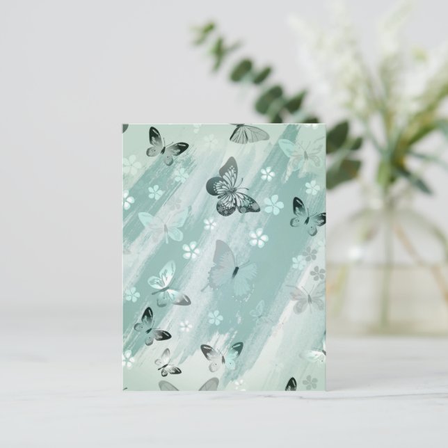 Cartão Postal Padrão de borboleta 9 (Em pé/Frente)