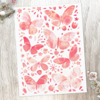 Padrão de Borboleta de Aquarela Rosa