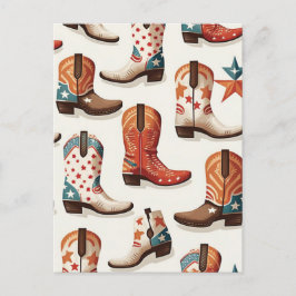 Cartão Postal Padrão de botas de cowboy