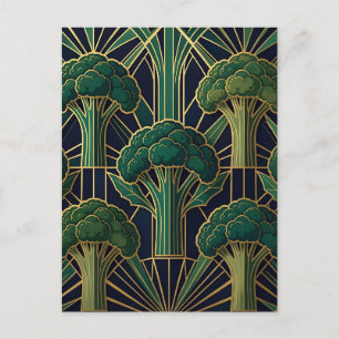 Cartão Postal Padrão de Brócolis Art Déco