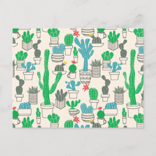 Cartão Postal Padrão de Cactos Florais Naturais