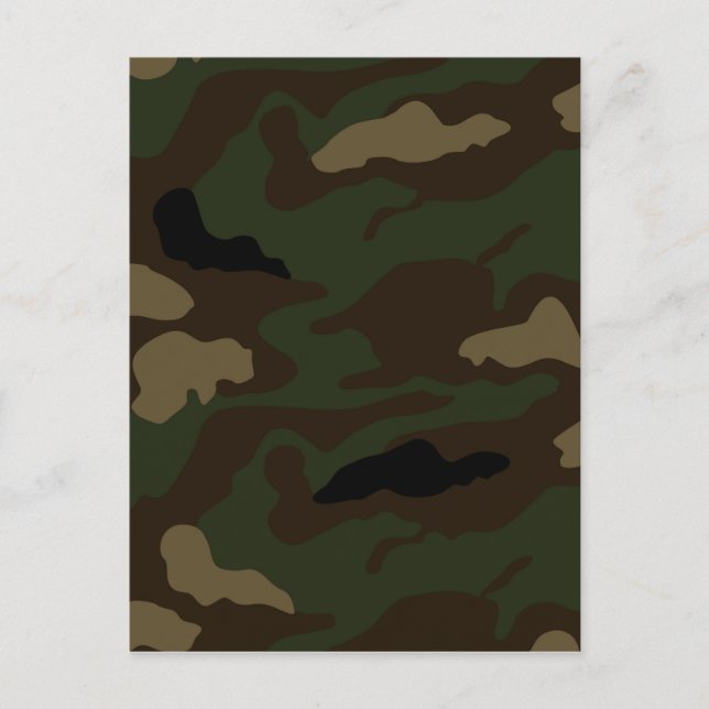 Cartão Postal padrão de camuflagem militar (Frente)