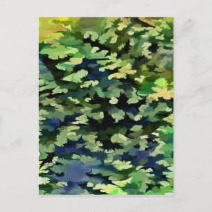 Cartão Postal Padrão de Camuflagem Verde e Azul