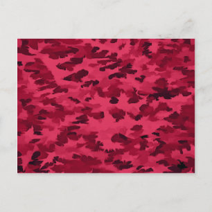 Cartão Postal Padrão de Camuflagem Vermelho Rubor