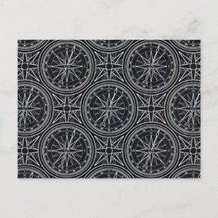 Cartão Postal Padrão de Compass de Rosa de Vento