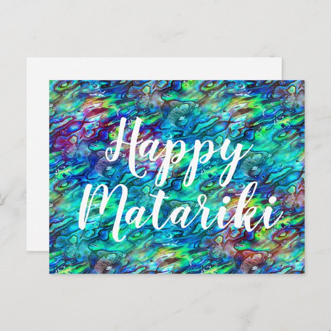 Cartão Postal Padrão de Concha de Abalone Paua da Nova Zelândia  (Frente/Verso)