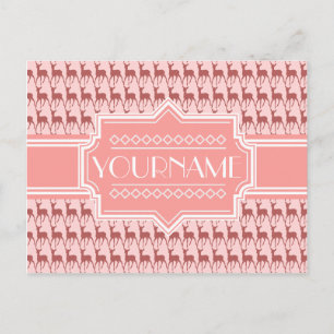 Cartão Postal Padrão de Dee de Salmão Rosa Coral Personalizado