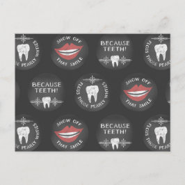 Cartão Postal Padrão de Dentista Fofo - Higienista Dental Engraç