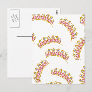 Cartão Postal Padrão de desenho animado da Tiara da Princesa