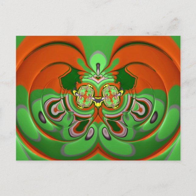 Cartão Postal ~ Padrão de Design 3D ~ Cores de Natal ~  (Frente)