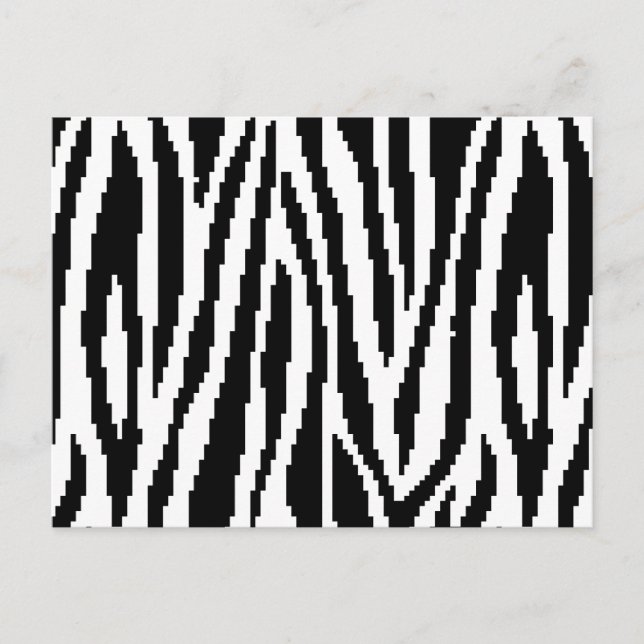 Cartão Postal Padrão de Design de impressão de pixel zebra de 8  (Frente)