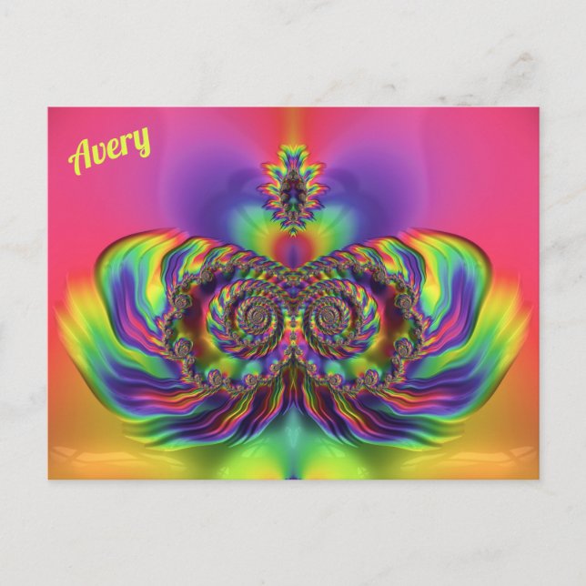 Cartão Postal Padrão de Design do AVERY ~ 3D ~ Multicores (Frente)