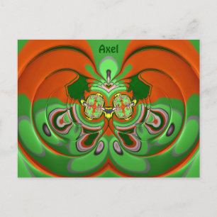 Cartão Postal Padrão de Design do AXEL~ 3D ~ Cores de Natal~
