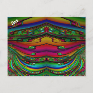 Cartão Postal Padrão de Design Fratural do EARL ~ 3D ~ Multicor