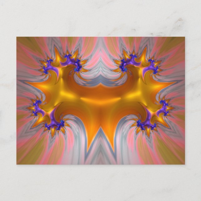 Cartão Postal Padrão de design frontal do JESTER~ 3D ~ multicolo (Frente)