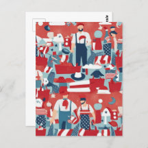 Padrão de Dia do Trabalho Whimsical