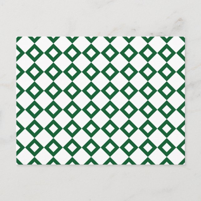 Cartão Postal Padrão de Diamante Branco e Verde (Frente)